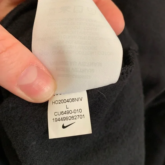 Nike Women’s Icon Clash Funnel Neck hoodie black metallic logo size large - Picture 5 of 5